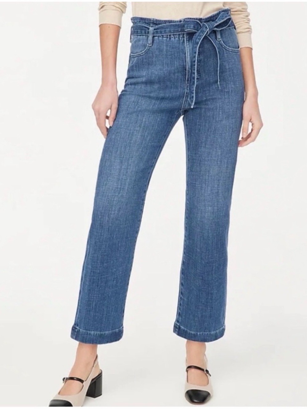 NWT J. Crew Factory Paper Bag Cropped Jeans in Cape Navy Wash - Size 29